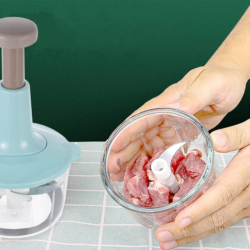 2 Liter Manual Food Chopper Vegetable Grinder Hand Press